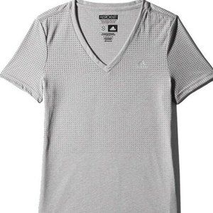 Adidas Gray Women's AEROKNIT V Neck T Shirt Small